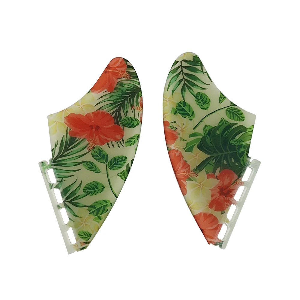 

YEPSURF K2 Single Tabs Fiberglass fins flower color keel fin Surf Fins Fiberglass Twin Fin with High Quality surfboard fins