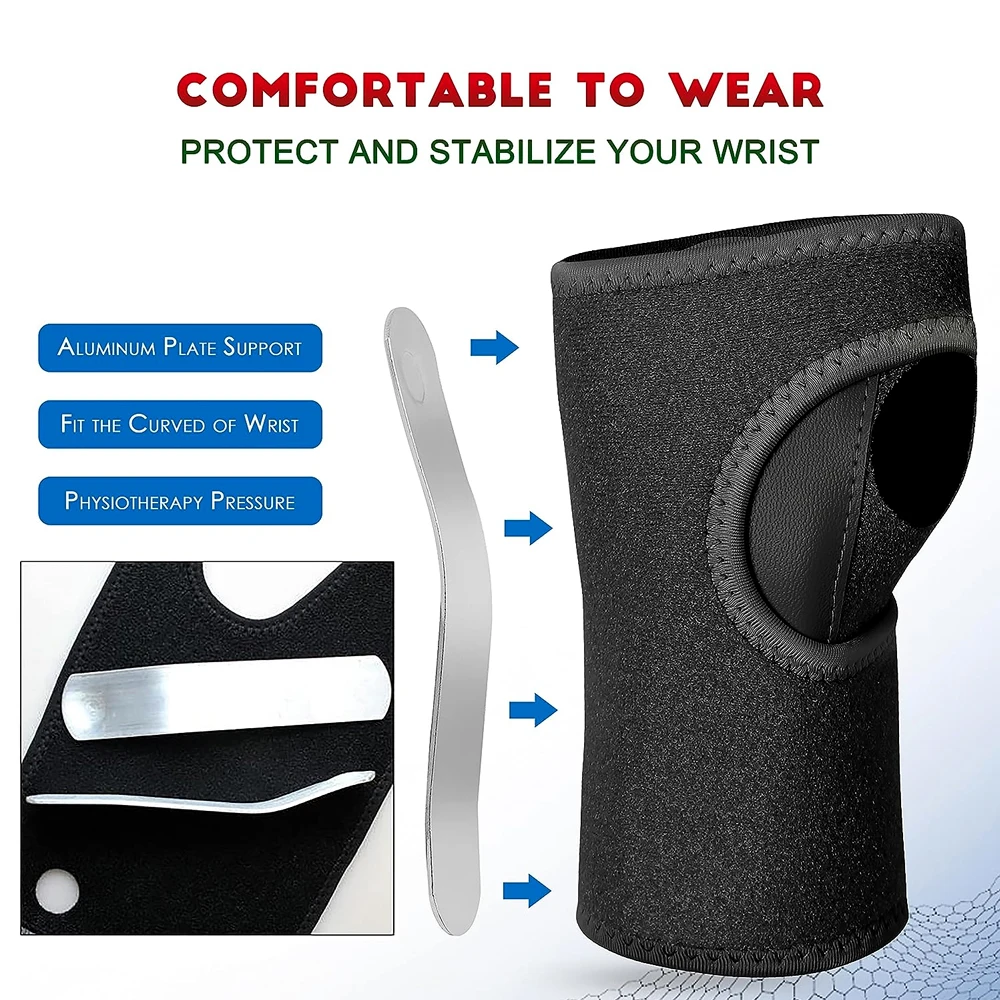 Wrist Splint for Carpal-Tunnel Syndrome, Adjustable Hand Compression Wrist Brace, Pain Relief for Arthritis, Tendonitis, Sprains