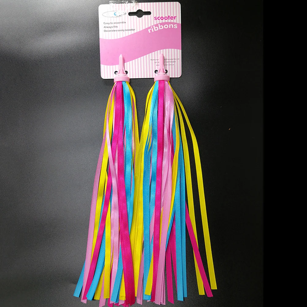 

A Pair Tassel Ribbon Scooter Bike Handlebar Streamer Grips Colorful Streamers Tassel for Children Carrier Accessories ( Yellow