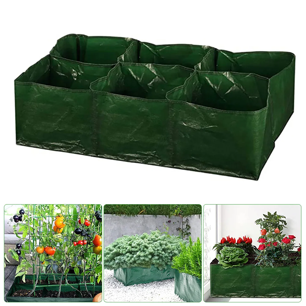 

Fabric Raised Garden Bed 90x60x25cm 6 Grids Garden Grow Bags Waterproof Reusable for Growing Herbs Flowers Potatoes Carrots
