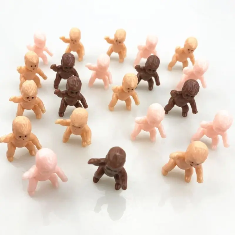 

127D 60Pcs Mini Model Baby Figure Pretend for Play Ornament Hobby Collection Figurine