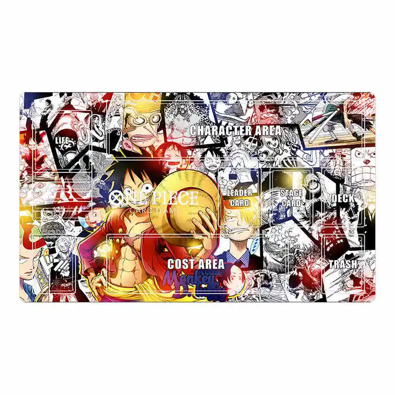 60*35*0.3Cm Diy One Piece Luffy Ace Zoro Dedicated Game Card Mat OPCG Battle Game Anime Lock The Edge Table Mat Gift Toys