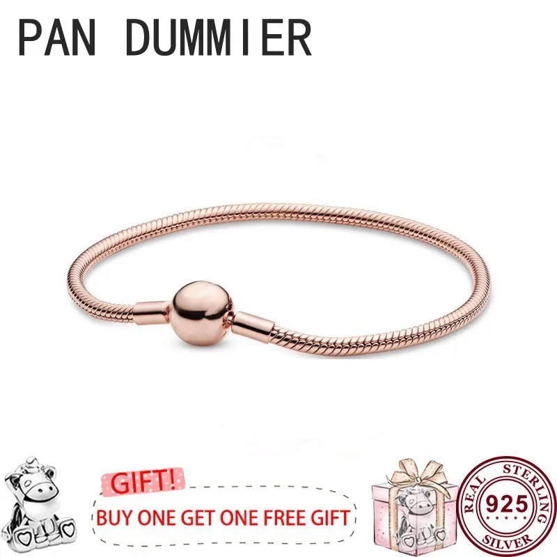 Hot 925 Silver Delicate Round Button Snake Bone Women's Classic Logo Bracelet for Women's Original High Quality Charm Jewelry
