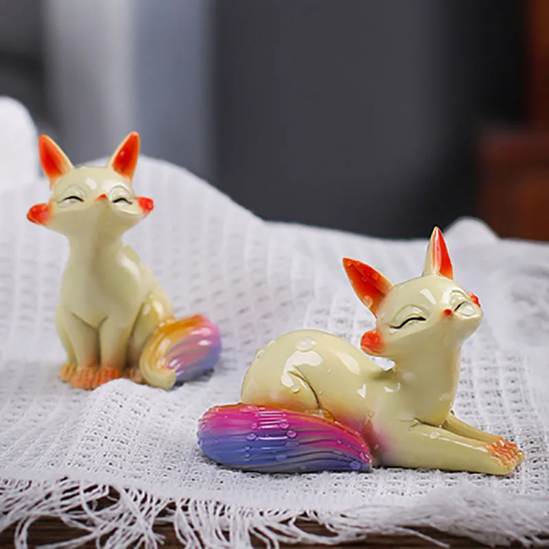 Color Changing Tea Pet Lovely The Little Fox Watering Color-changing Teaware for Tea ceremony Tearoom Ornament Household Decor tea pet ornaments