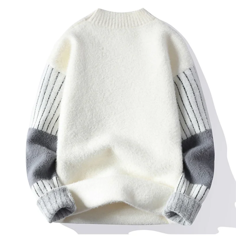 2023 Autumn and Winter New Oversize Trendy Men's Clothing Simplicity Printed Round Neck Long Sleeve Simplicity Casual Pullover