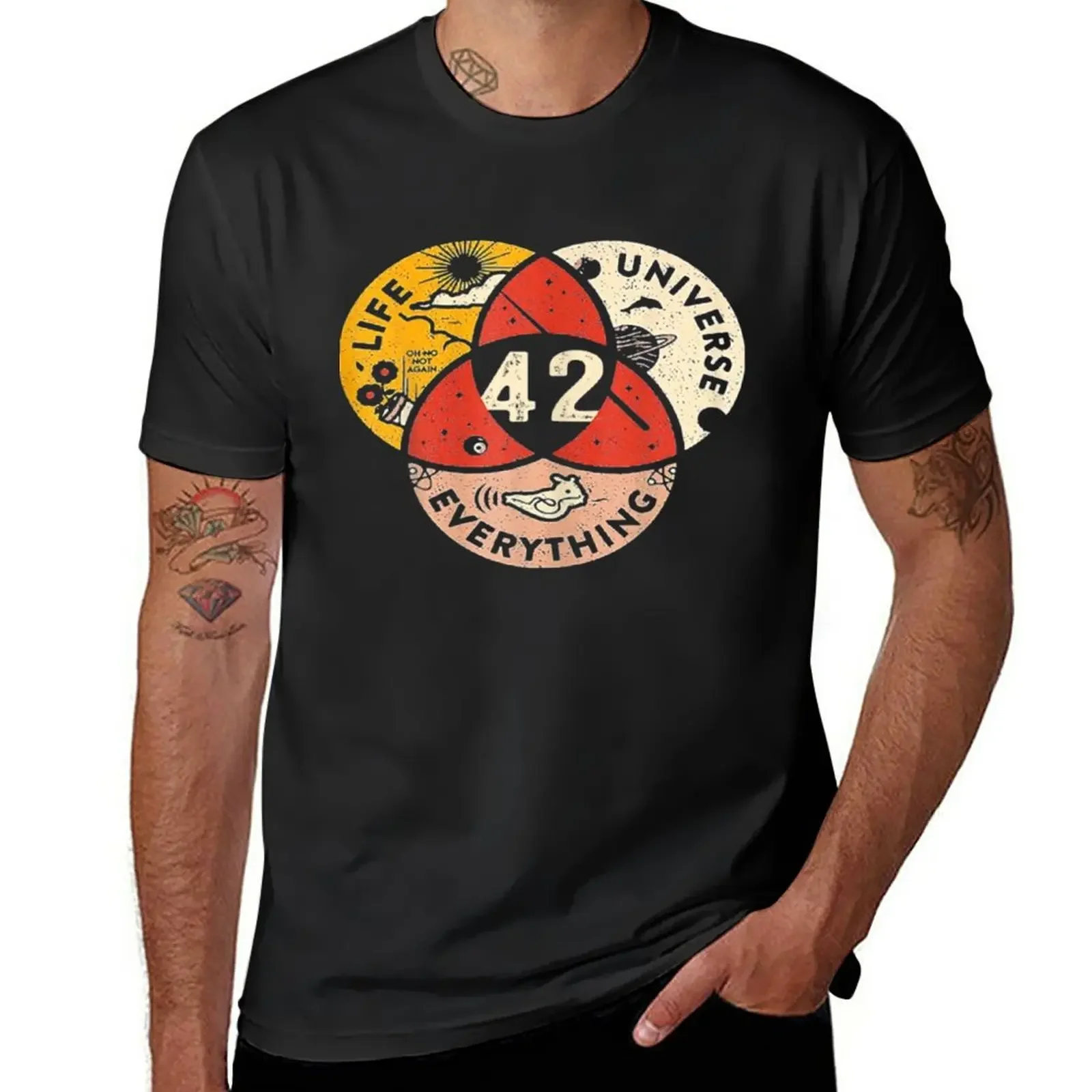 

42 Answer to Life Universe and Everything T-Shirt customs anime clothes fruit of the loom mens t shirts
