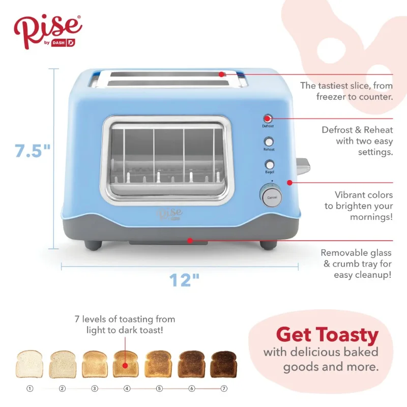 Rise by Dash 2-Slice Toaster - Henery Hardware