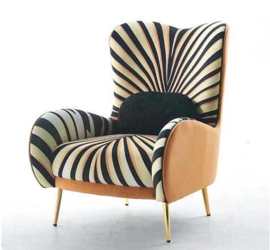 

Factory Custom Modern Leather Fabric Leisure Zebra Print Accent Chair For Living Room