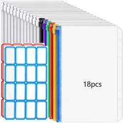 Deluxe PU Leather Budget Planner Binder with Cash Envelopes and Storage Pockets (18Pcs Set)