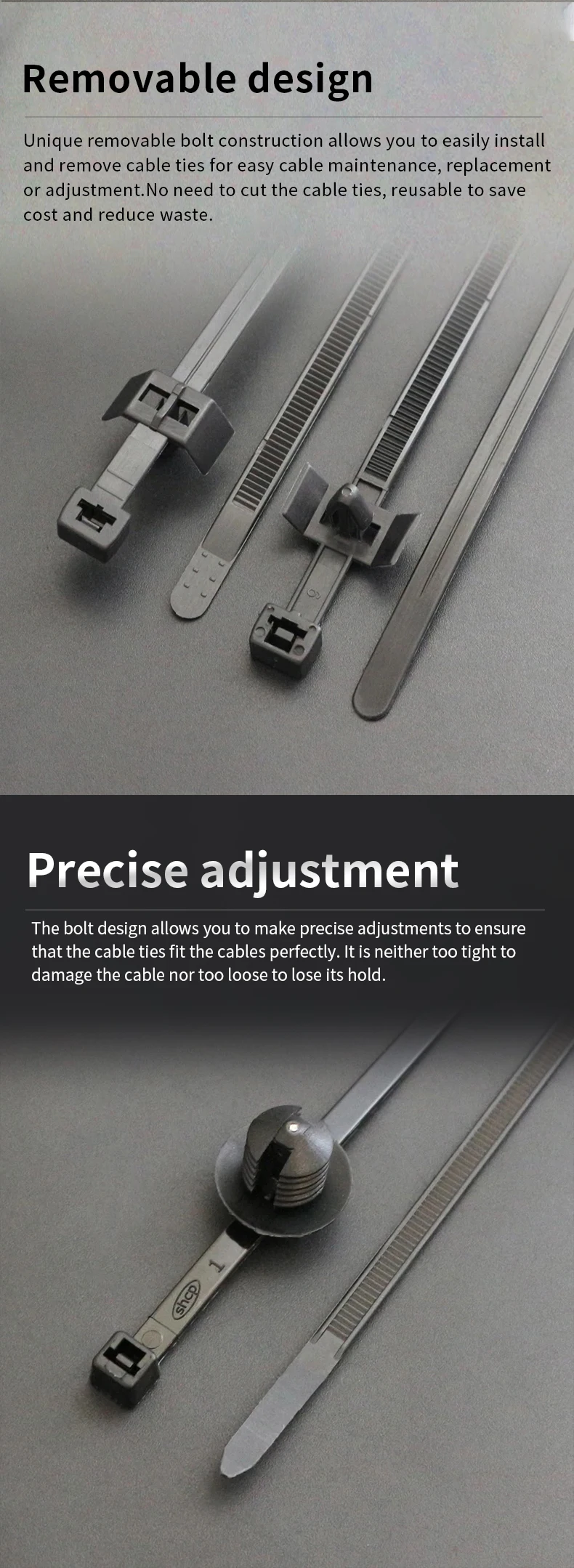 Description Picture 4 of itemRemovable Threaded M6 M8 M10 Hole Nylon Plastic Vehicle Motocycle Cable Tie Car  Harness Retainer Clip Push Mount Auto Fasteners