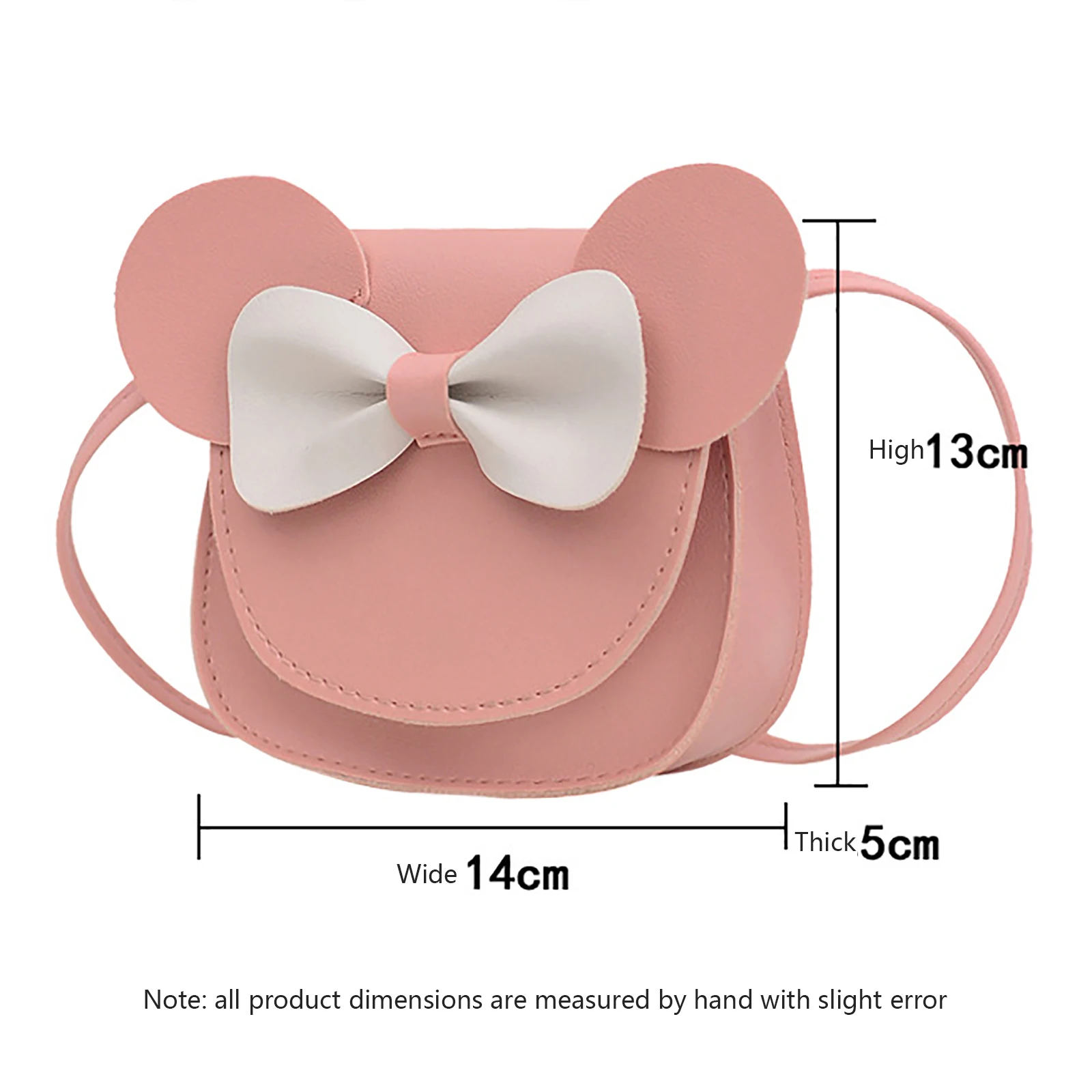 Baby Girl Cartoon Crossbody Bag Cute Mouse Ear Bowknot Magnetic Snap Shoulder Bag