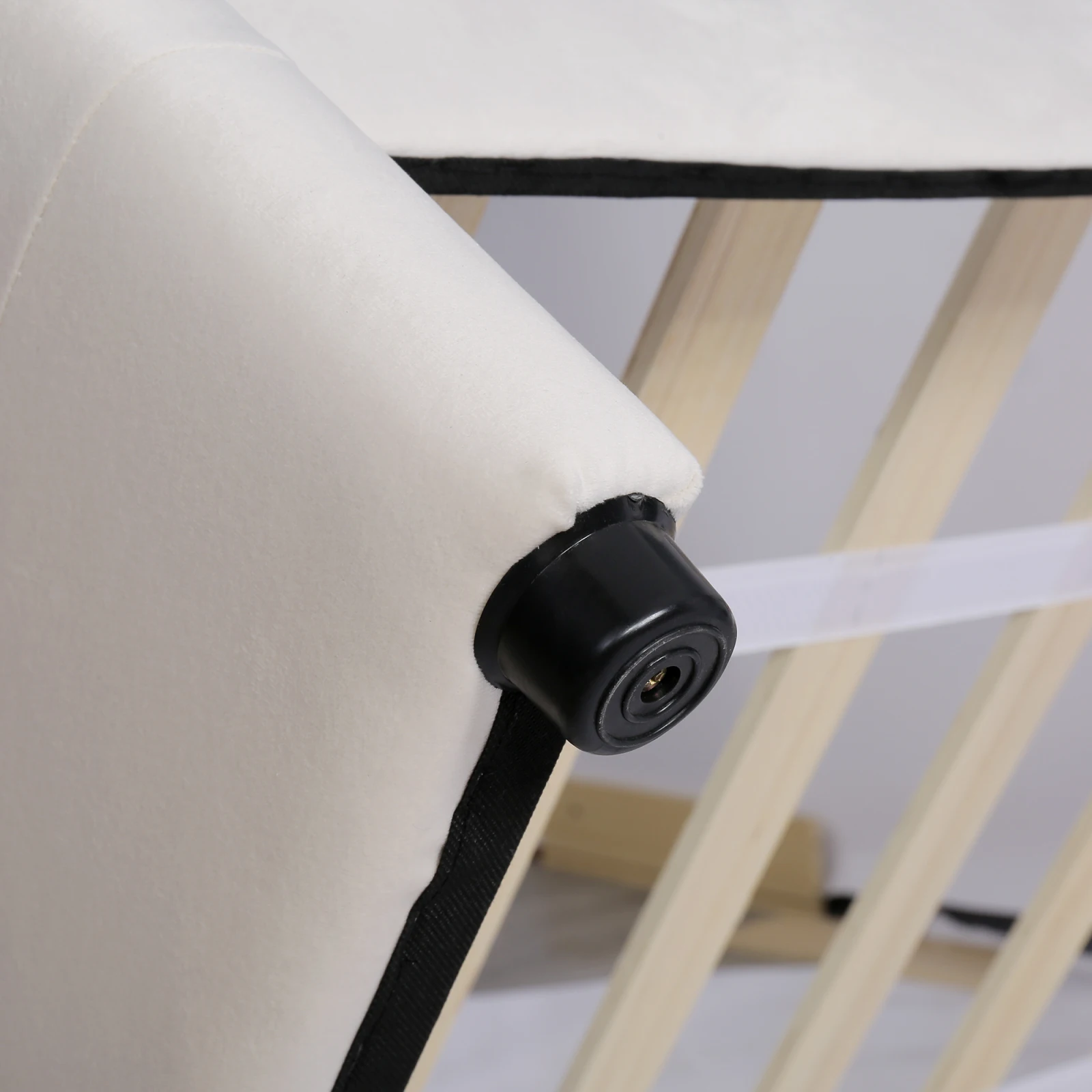 Kinderbett 90 x 200 cm, gepolstertes Bett für Mädchen, Einzelbett mit 2 Schubladen, Bett aus Samtstoff mit Lattenrost, ohne Matratze – Detail 15