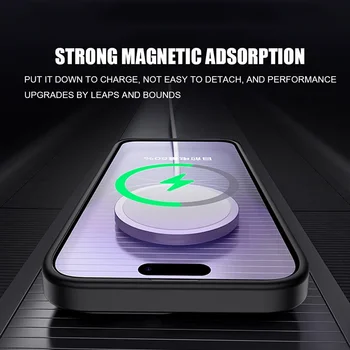 Matte Armor Wireless Charge Translucent Case For iPhone 16 15 14 13 11 12 Pro Max Plus Magnetic For Magsafe High Quality Cover 4