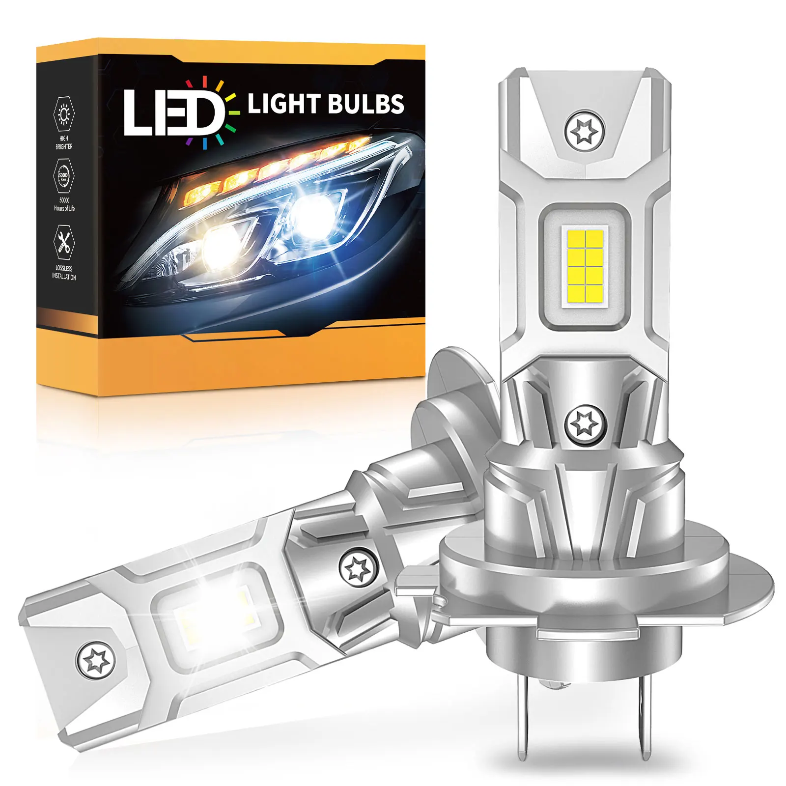 مصابيح LED عالية الإضاءة 300 واط مع رقائق CSP محسنة، سهلة التركيب، مصابيح أمامية للسيارة بدون أخطاء كانبوس، 6500 كلفن، بديل للمصابيح الأمامية الأصلية