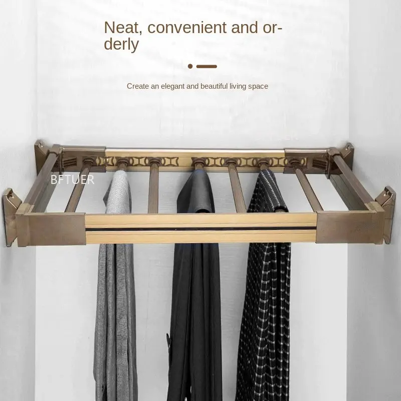 

Closet Shelves Rack Wardrobe Organizer Shelf Basket Mute Three Track Pant Rack for Scarf Mensole