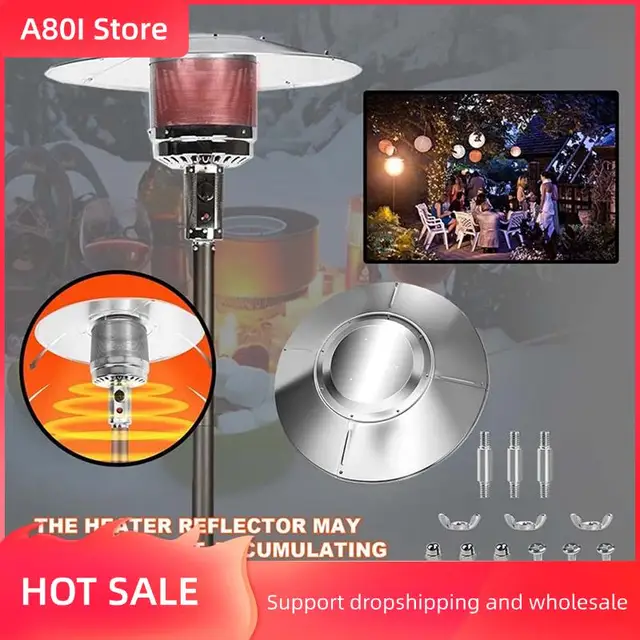 A80I Patio Heater Shield Replacement Accessories, Top Shield Reflector Aluminum Winter Heater Shield Reflector For Outdoor 1