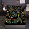 Games Print Fitted Sheet Set Soft Comfortable Breathable Bedding Set For Bedroom Guest Room (1* Fitted Sheet + 1/2*Pillowcases) 3
