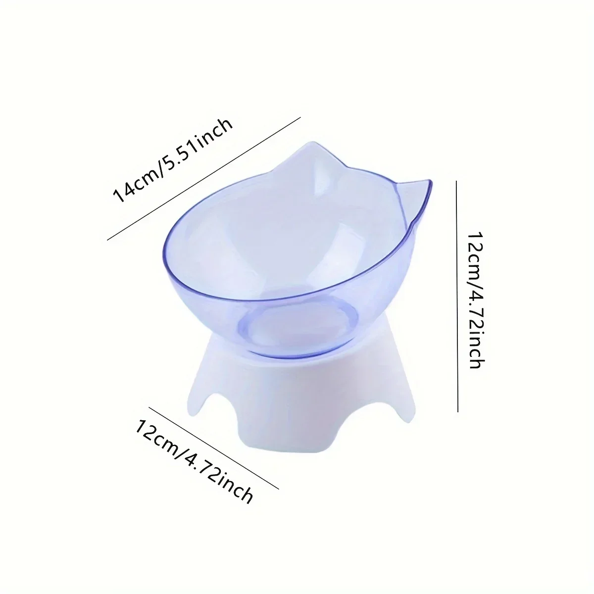 1pc-For Cats Dogs Feeders Non-slip Pet Food and Water Bowls Cat Bowl Feeding Products Pet Supplies With Stand Base Transparent