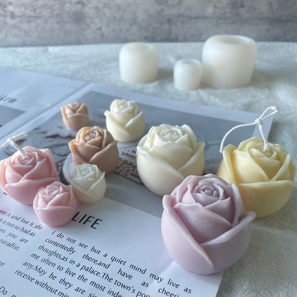 

3D Rose Flower Fondant Mold Rose Shape Silicone Mold Resin Rose Candle Mold for Cake Decoration Chocolate Soap Candy Making