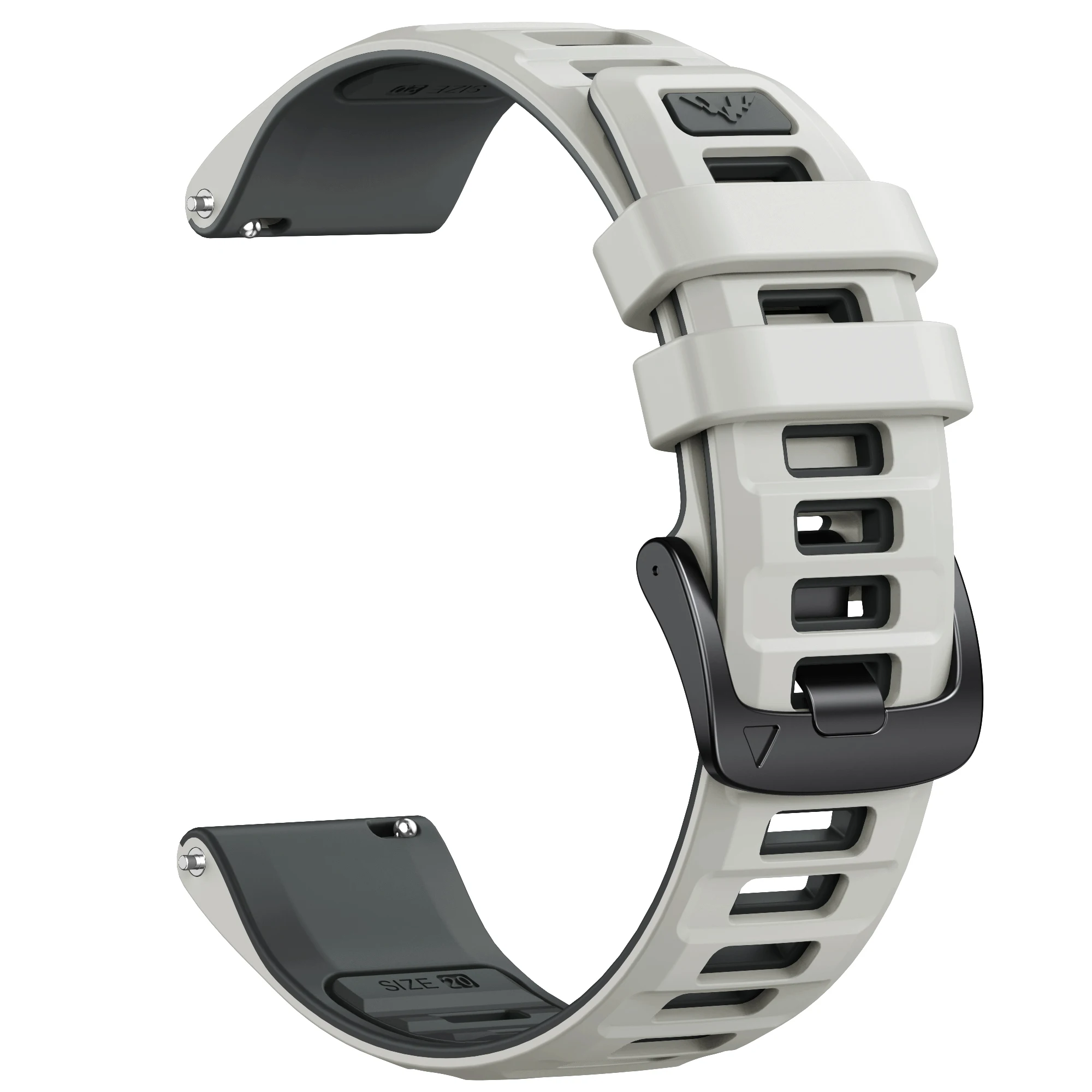 Premium 20mm Silicone Smart Watch Replacement Strap in Classic Black