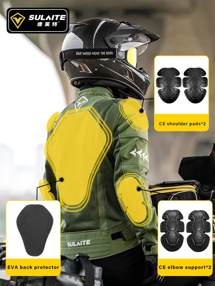 Mens Motorcycle Jacket SULAITE Mesh Biker Jackets Men-Dual Sport Motorbike Armor-Motorcycle Gear with CE Armored motorcycle jacket motorcycle armor motorcycle clothing