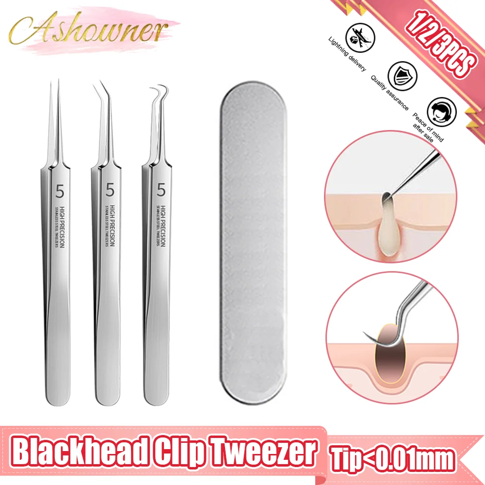 German Ultra-fine No.5 Cell Pimples Blackhead Clip Tweezers Black Head Comedone Removal Needles Pore Cleaner Deep Cleansing Tool 4 3inch 2mp 3 9mm earpick endoscope camera ear wax removal otoscope inspection earscope cleaner 3in1 usb ear camera