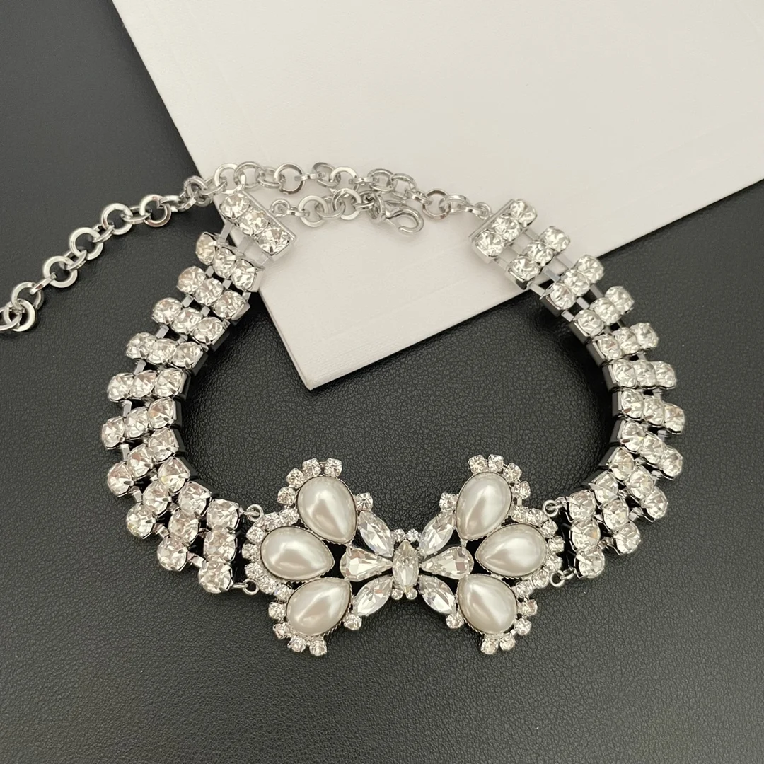 

Flower Crystal Dinner Bride Necklace