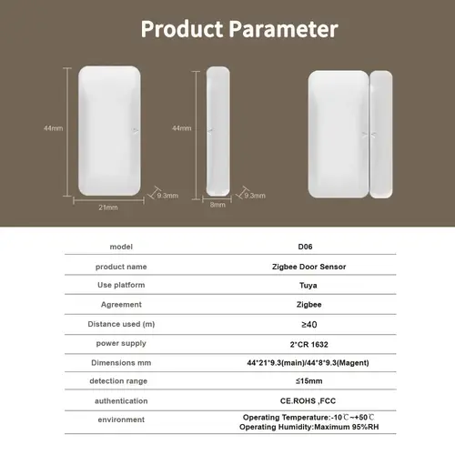 Tuya Zigbee Wireless Door Windows Sensor Mini Smart Home Wireless Door Detector Door Open Closed Alarm System for Alexa - Image 6