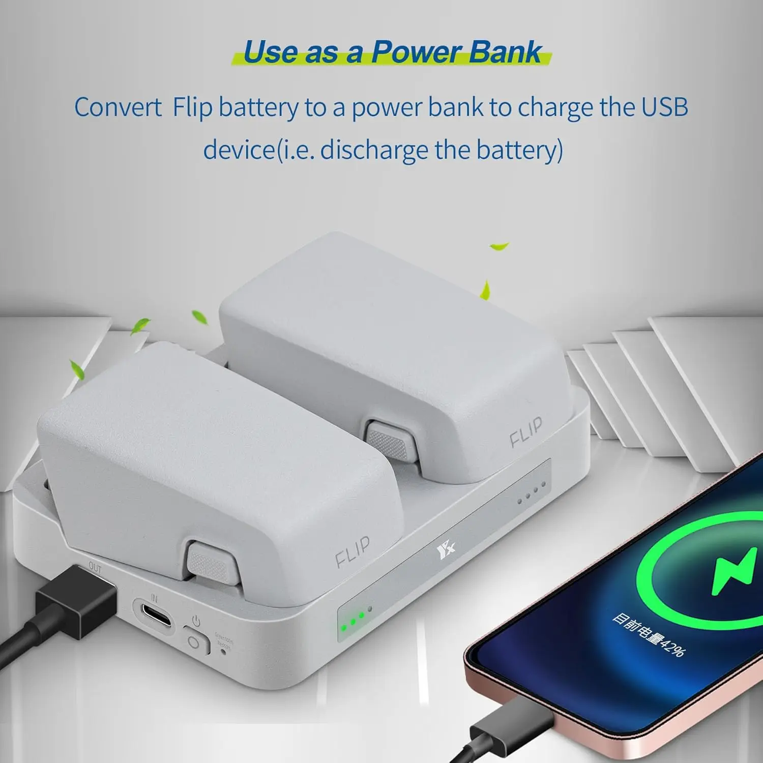 Chargeur Batterie DJI FLIP 65W Rapide Portable