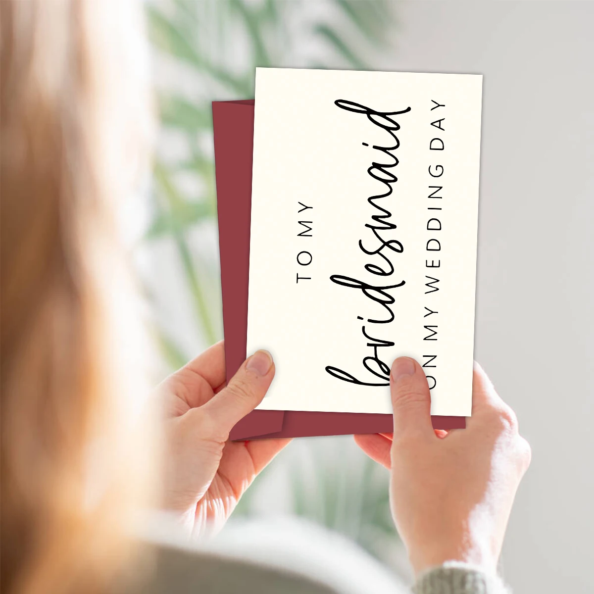 1 Set To My Bridesmaid On My Wedding Day Card Family Of The Bride Or Groom Cards-Wedding Party Card Thank You