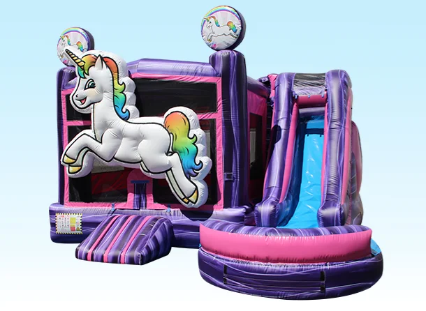 Commercial Inflatable unicorn Bounce House 5 IN1 slide combo jumping castle Inflatable Bouncer Combo For Party Business 5