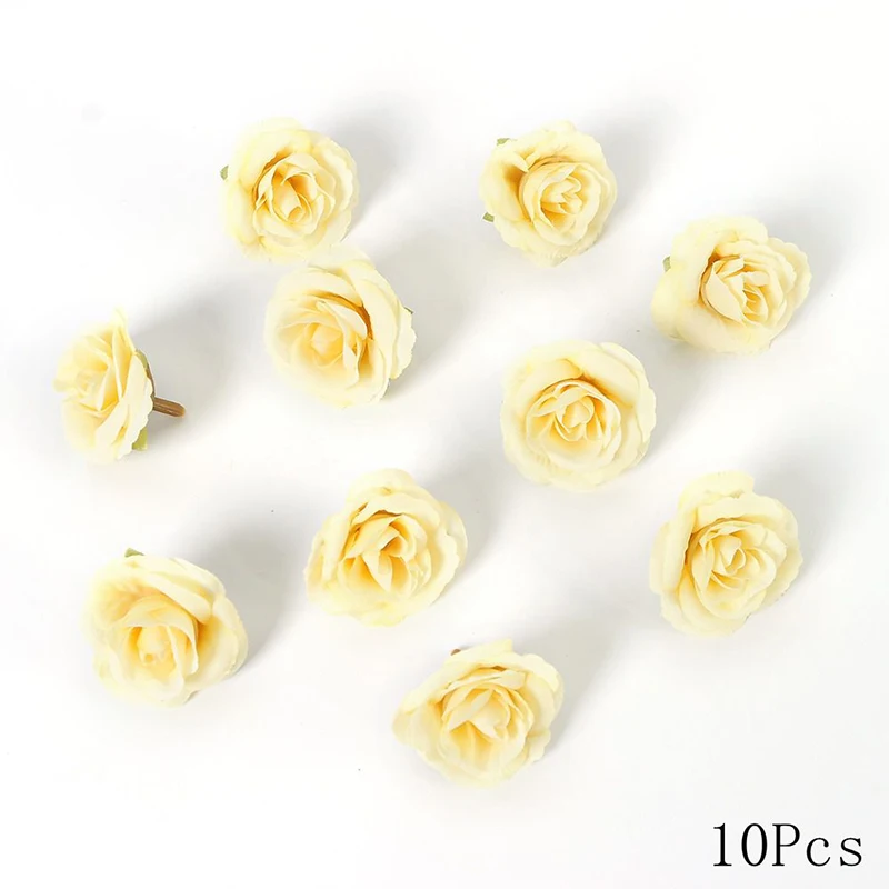 Gelbe künstliche Blumenköpfe aus Seide, künstliche Blumen für Heimdekoration, Party, Hochzeit, Hochzeit, Dekoration, DIY, Basteln, Geschenke, Zubehör – Detail 7