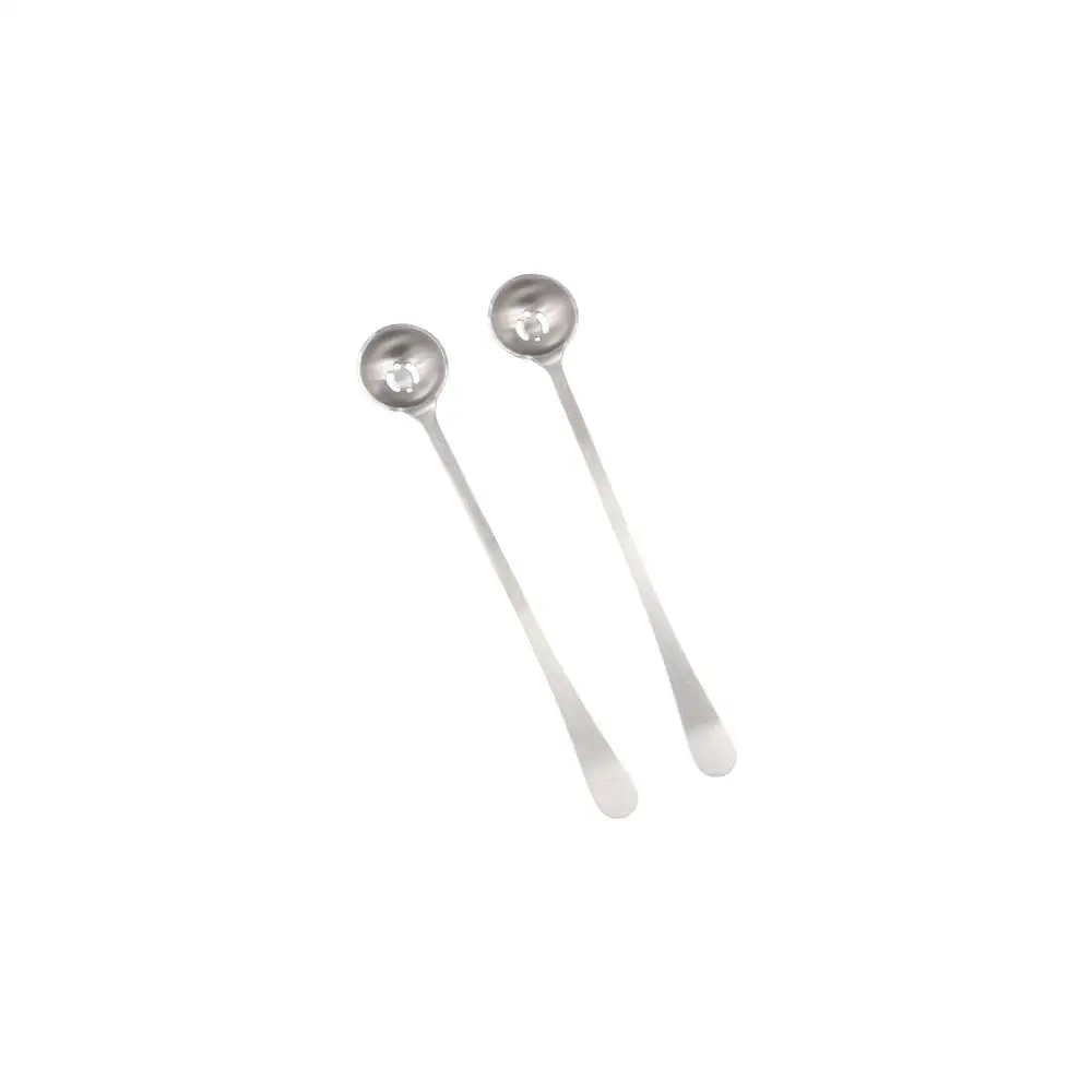 Stainless Steel Olive Strainer Spoon with Drain Hole Long Handle Jam Slotted Spoon Olive Scoop Pickle Spoons Meatball