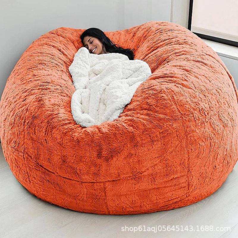 Bean Bag Chair Cover Giant Bean Bag Chairs for Adults 7ft Big Bean Bag Cover Comfy Large Bean Bag Bed (No Filler,Cover Only) Fluffy Lazy Sofa Dark