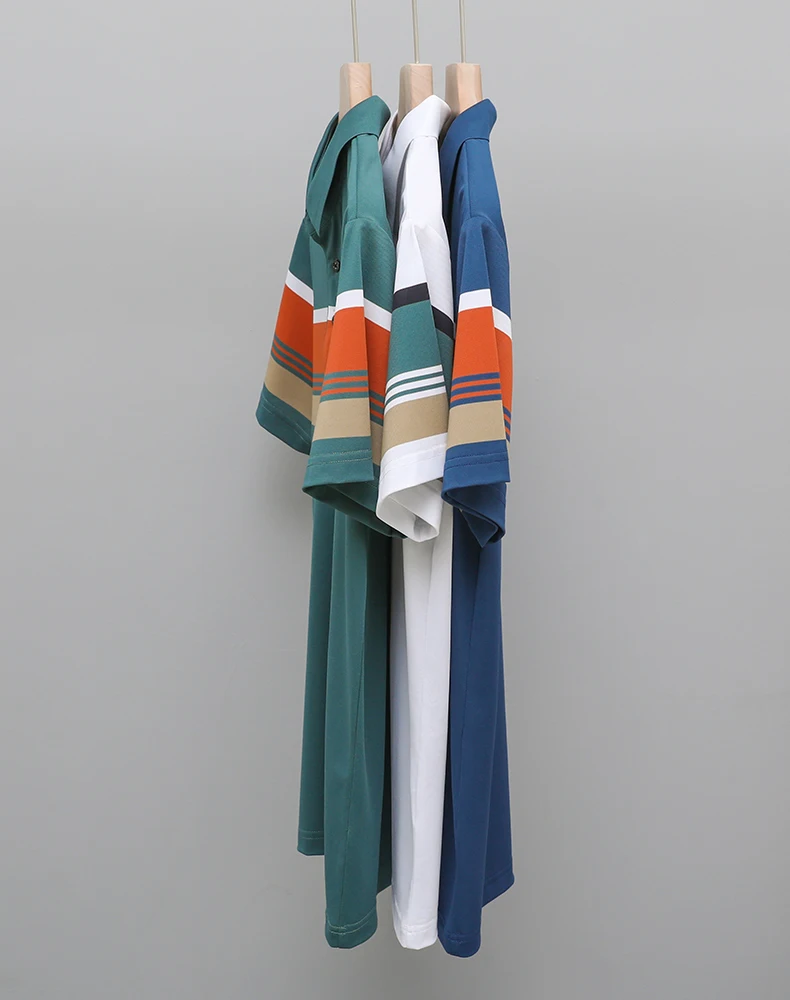 Luxury high-end ice silk breathable short-sleeved POLO shirt Men's 2023 summer fashion contrast stripe lapel T-shirt casual men 13 Se88f6fa654dc43f5b548dd69b0fbe854b