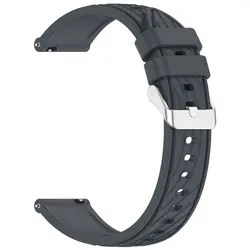 Engraved Stripes Silicone Watch Strap Band for 18mm (GRAY)