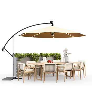 Square Cantilever LED Patio Umbrella 1