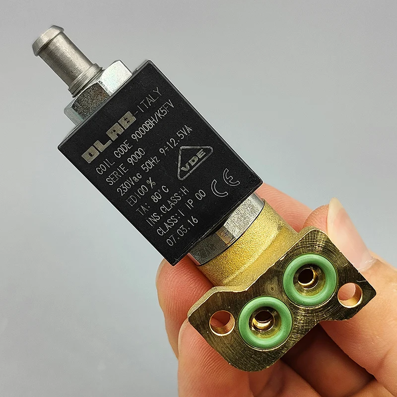 OLAB Normally Closed  2-Position 3-Way Electric Brass Solenoid Valve 9000BH AC 220V 230V for Coffee Machine Steam Hot Water