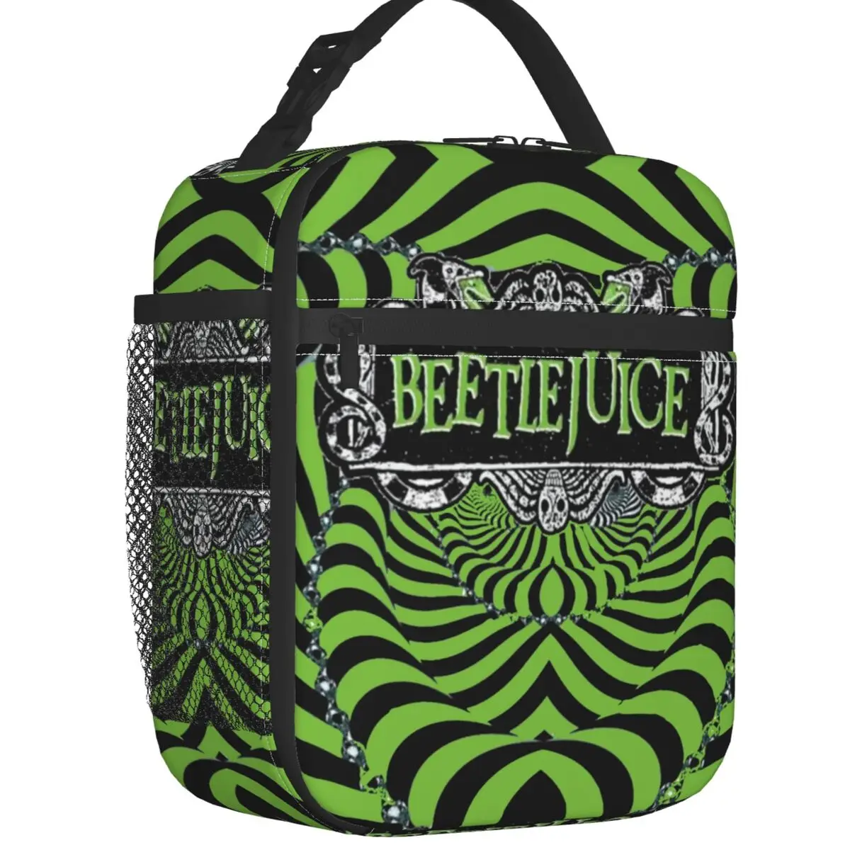 

Horror Movie Beetlejuice Thermal Insulated Lunch Bags Women Tim Burton Film Portable Lunch Container for School Storage Food Box