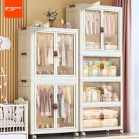 AOLIVIYA الأطفال خزانة قابلة للطي المنظم لعبة وجبة خفيفة خزانة غرفة نوم الرضع المدمجة الشمال B39457 2