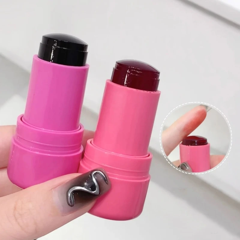 Blush Stick Facial Blusher Blush Cream Milk Jelly Blush Makeup Stick Lip Tinted Cheek Stain 3-in-1 Moisturized Brighten Matte Facial Contour Rouge Lipstick