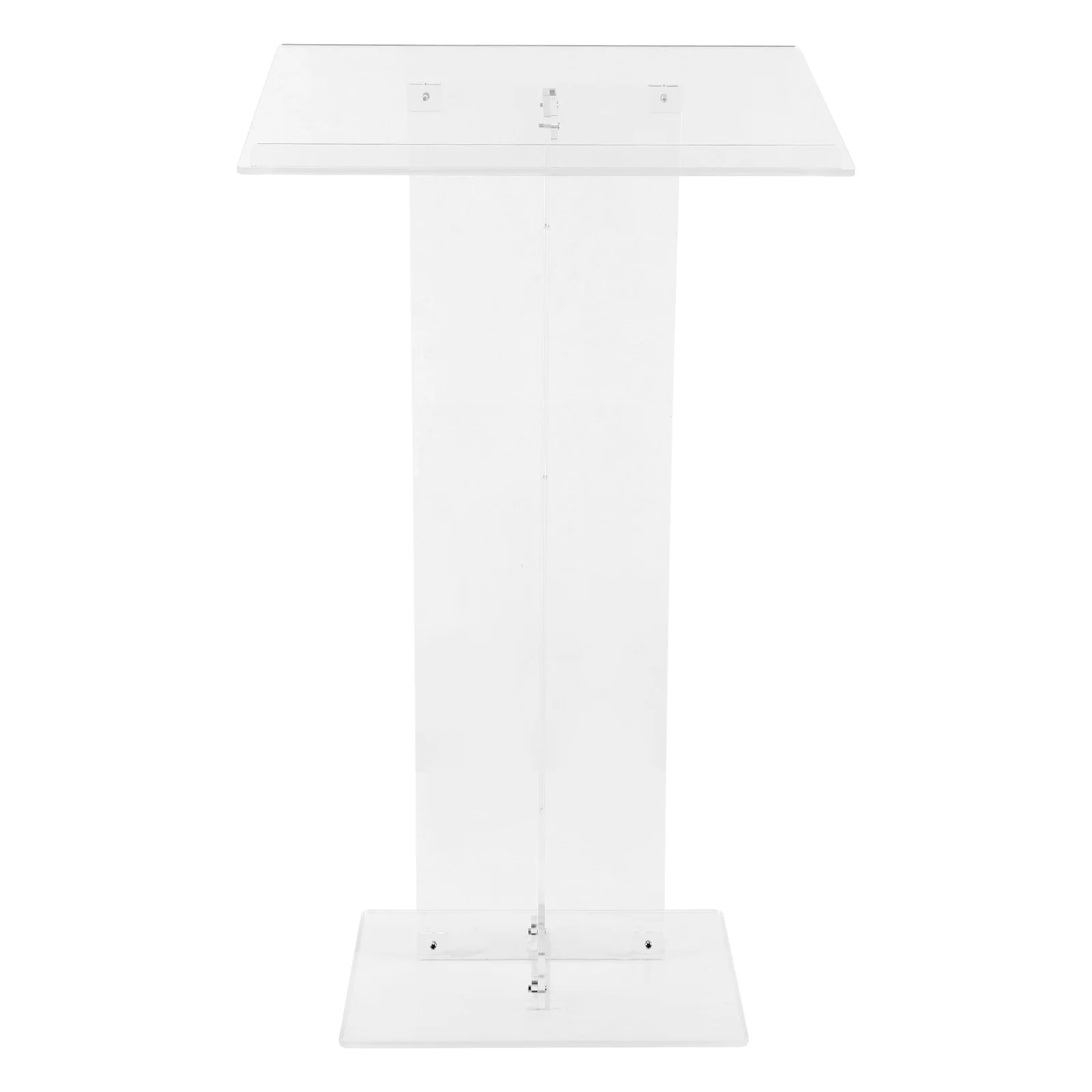 Clear Acrylic Podium 43.31'' H Portable Pulpits with Storage for Public Speaking Church School Office