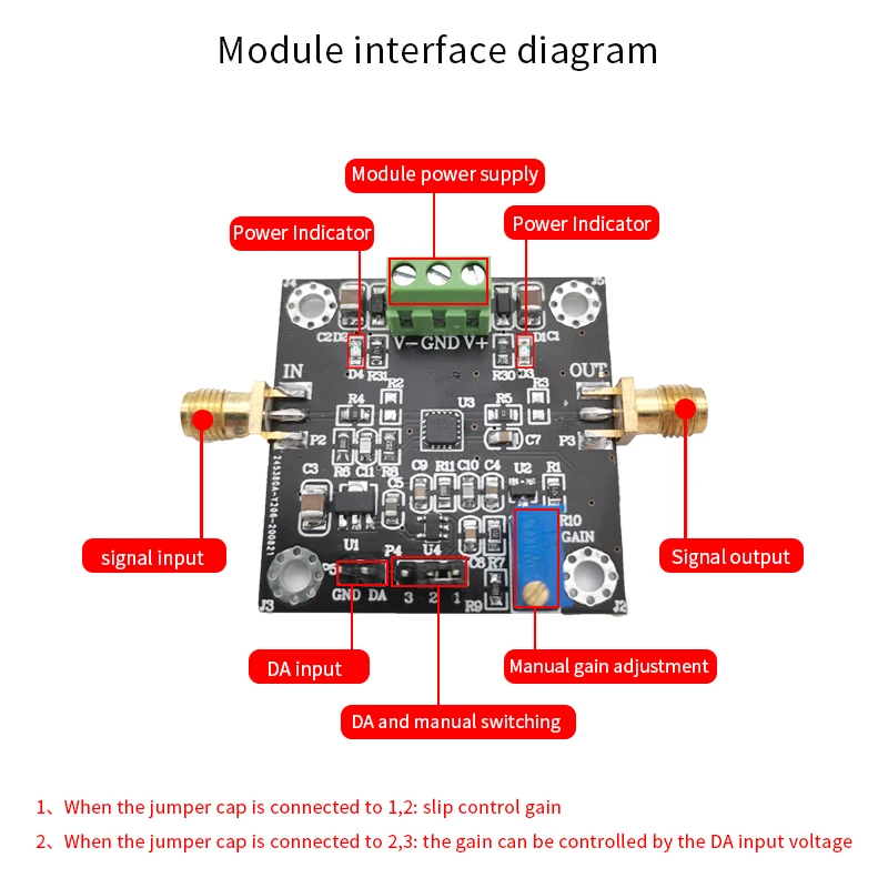 AD8336 voltage-controlled gain amplifier module controllable gain 60dB wide dyna