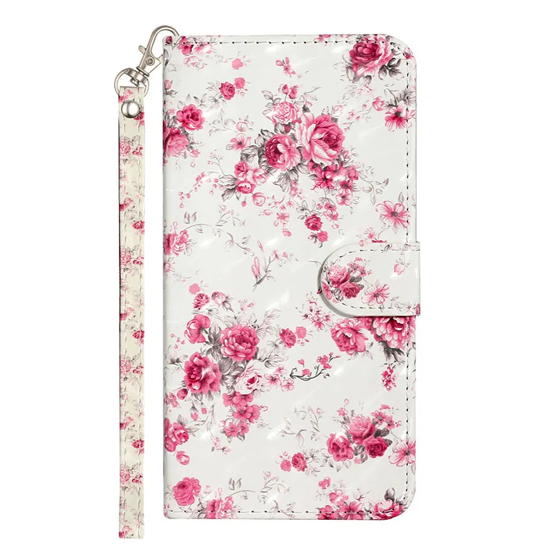 Premium PU Leather Wallet Case with Shockproof Stand Holder and Pocket Lanyard