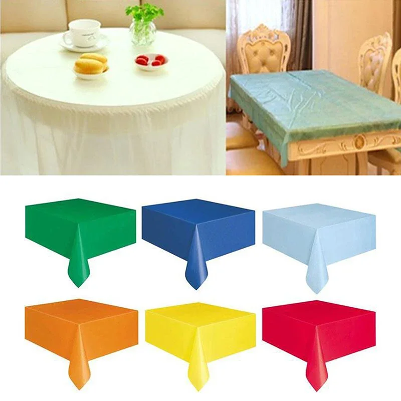 Disposable Tablecloth Colorful Party Desk Cloth Wipe Table Cover Christmas Birthday Wedding New Year Decor