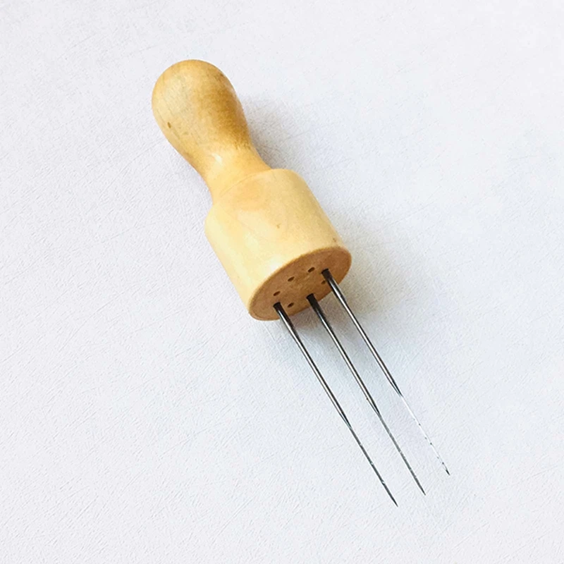 DIY Felting Needle Eight Needles Tool Craft Wool Felt Stitch Solid Wooden Handle sewing needles