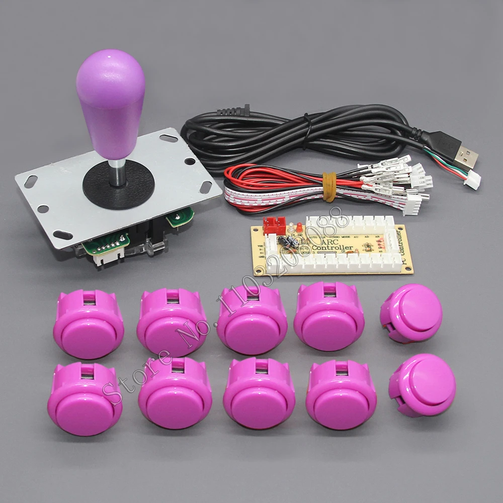 Kit DIY de consola Arcade de 1 jugador, Joystick ovalado de 8 vías, botón pulsador estilo SANWA para PC Raspberry Pi, co