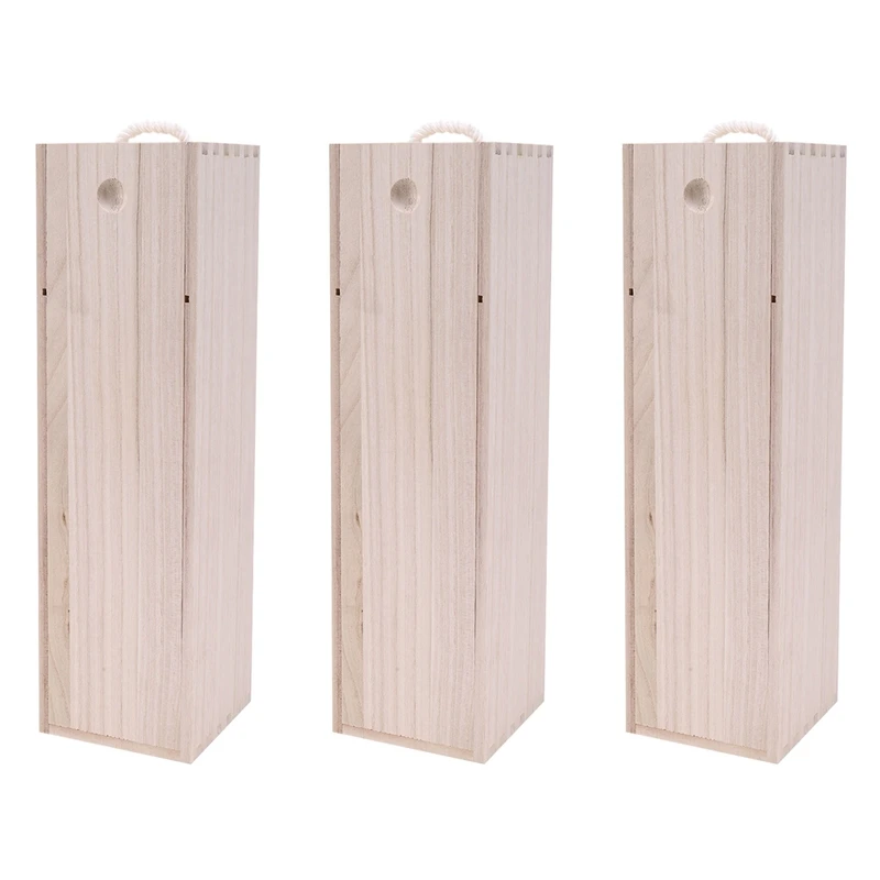 3X Red Wine Bottle Wooden Packing Box For Hampagne Flute Special Wooden Gift Wrap Storage For Wine Can Make Logo Box