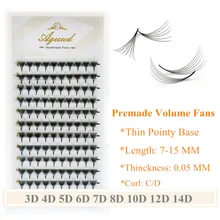 

AGUUD Sharp Narrow Stem Russian Volume Fans Lashes 6D/8D/10D/12D/14D Thin Pointy Base Premade Volume Fans Lashes Makeup cilios