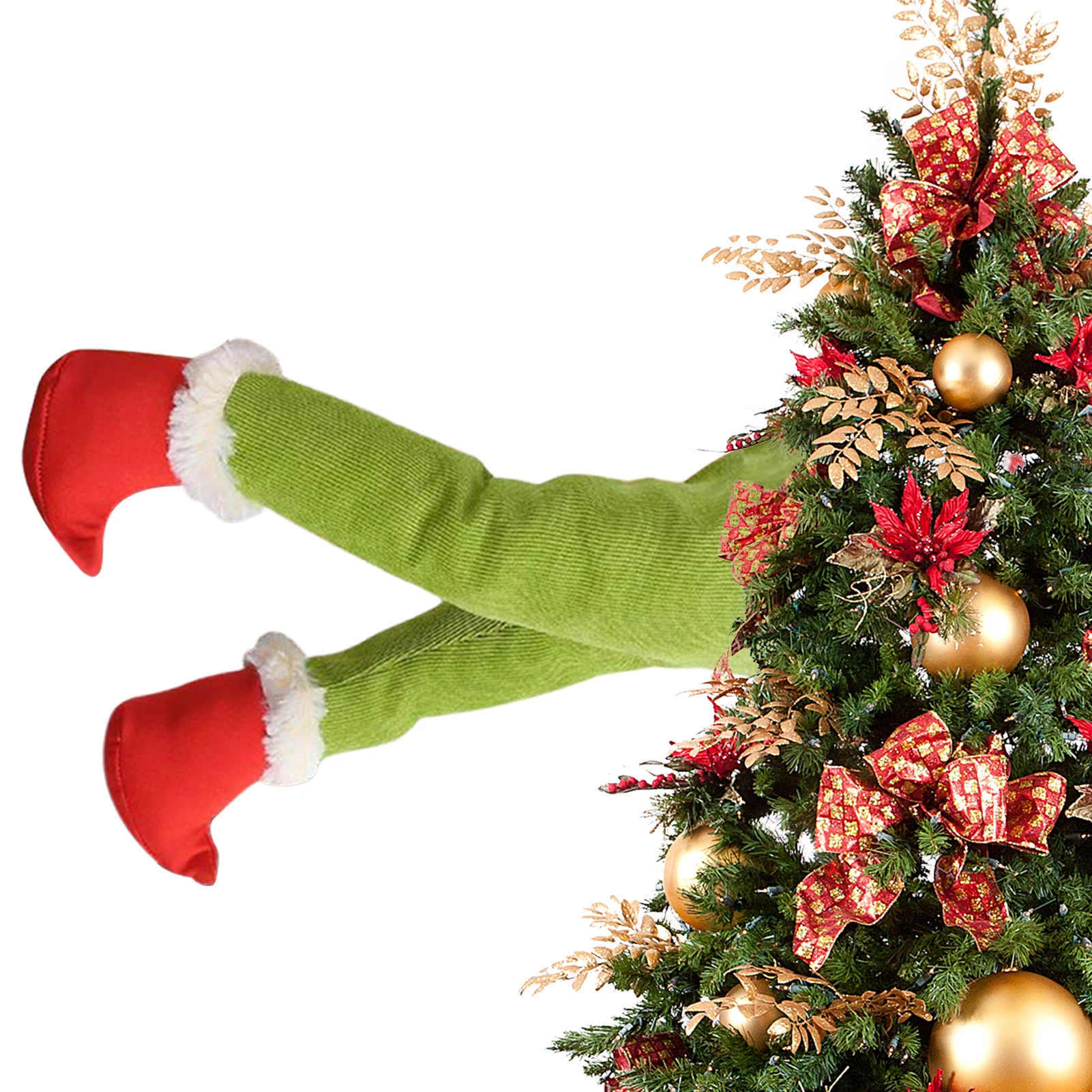 

Christmas Tree Decorations For Home Garden Yard Party Wreaths Decor Elf Body Tree Decorations Xmas Plush Leg Ornament